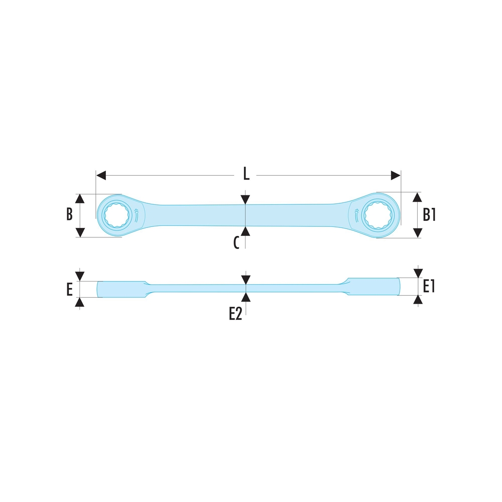 Clé à cliquet E20 x E24 - Par 5 - FACOM - 464TX.20X24