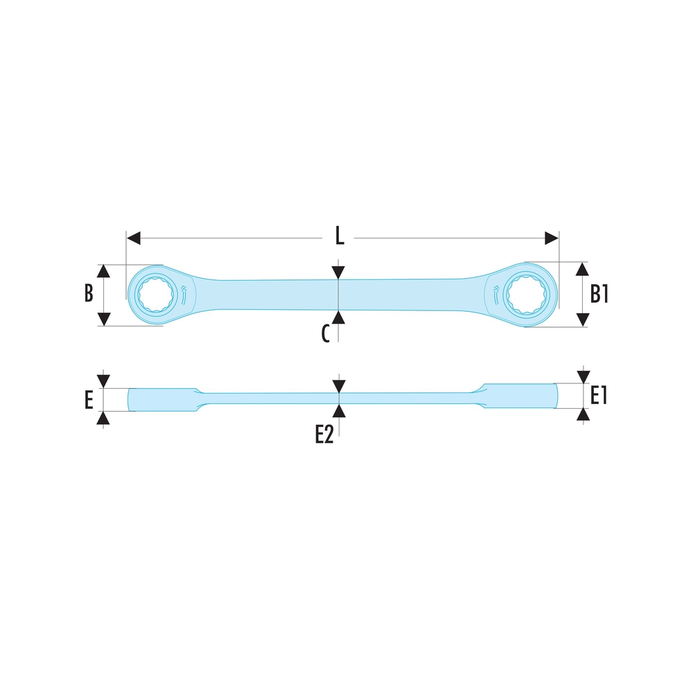 Clé à cliquet E6 x E8 - Par 5 - FACOM - 464TX.6X8