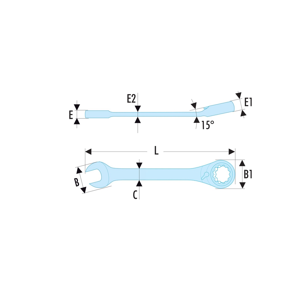 Clé mixte à cliquet 14mm SLS - FACOM - 467.14SLS