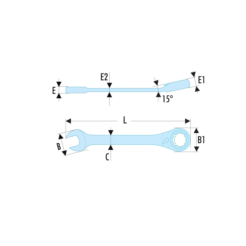 Clé mixte à cliquet 16mm SLS - FACOM - 467.16SLS