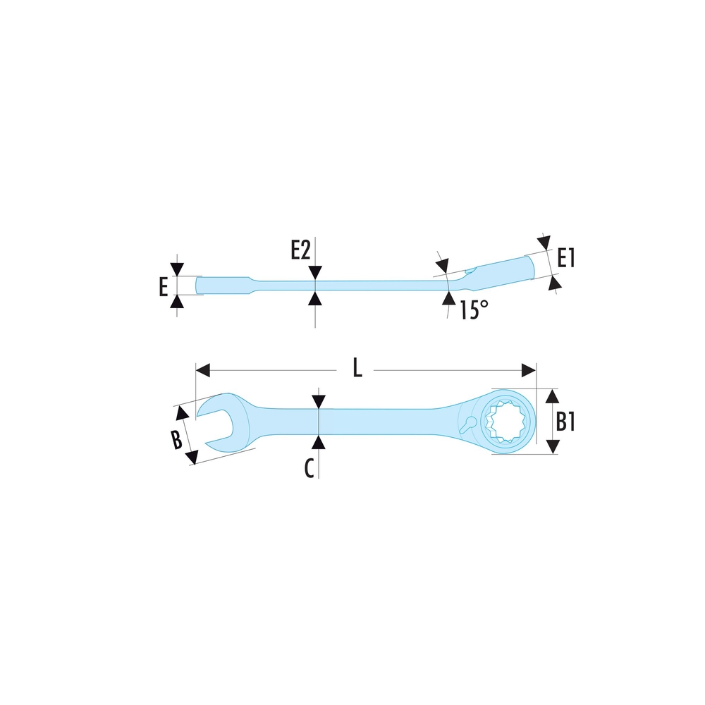 Clé mixte à cliquet 19mm SLS - FACOM - 467.19SLS