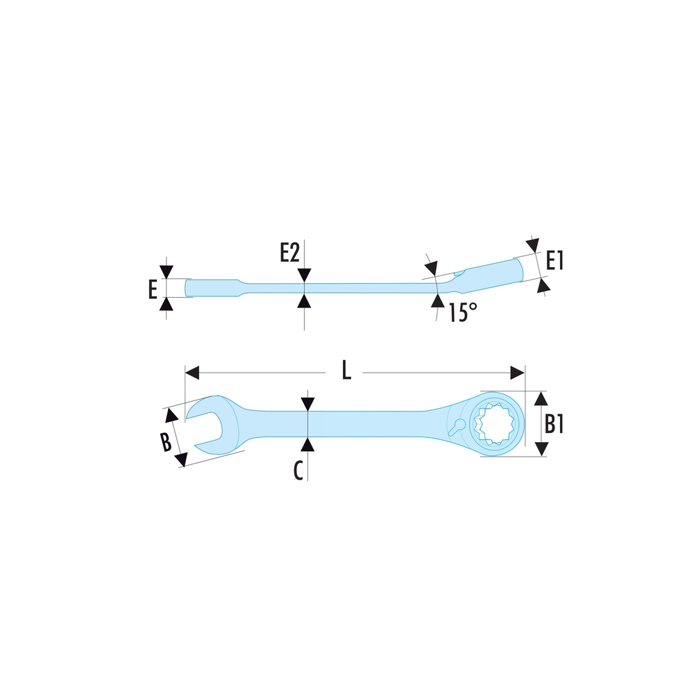 Clé mixte à cliquet 21mm SLS - FACOM - 467.21SLS
