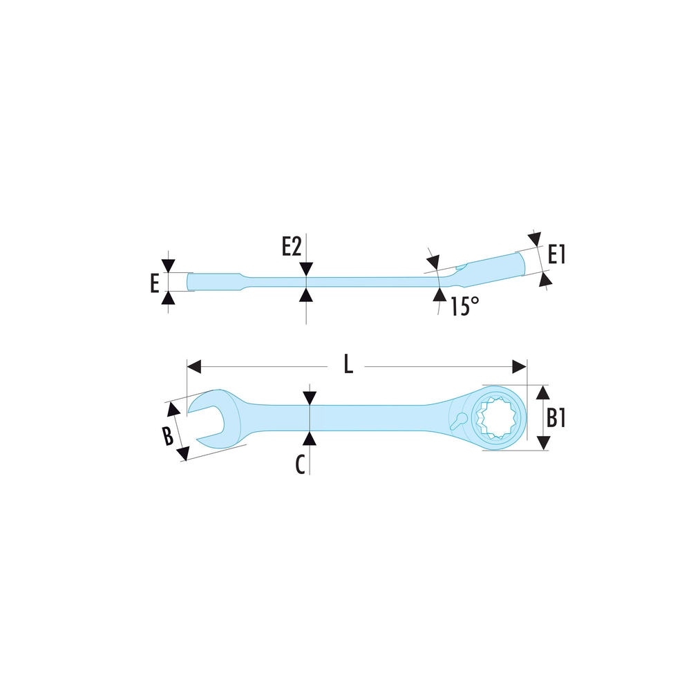 Clé mixte à cliquet 22mm SLS - FACOM - 467.22SLS