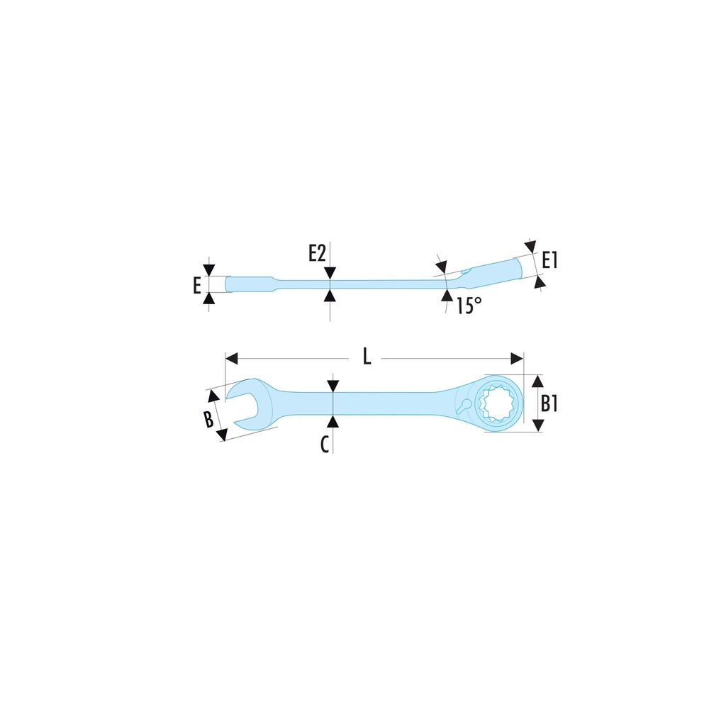 Clé mixte à cliquet 8mm SLS - FACOM - 467.8SLS
