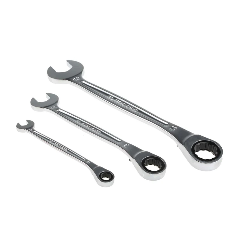Jeu de 10 clés à cliquet FACOM acier chrome vanadium 8 à 19 mm - 467B.JP10PB