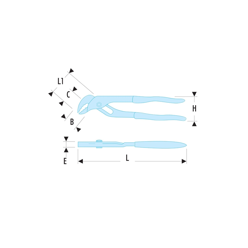 Pince multiprise à branches entrepassées 24 cm - Par 5 - FACOM - 484A
