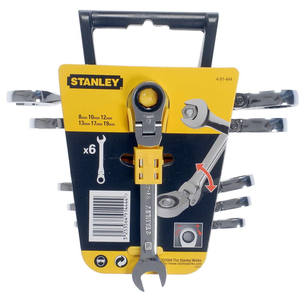 Clé mixte à cliquet à tête indexable - jeu de 6 pièces - 4-91-444 - STANLEY