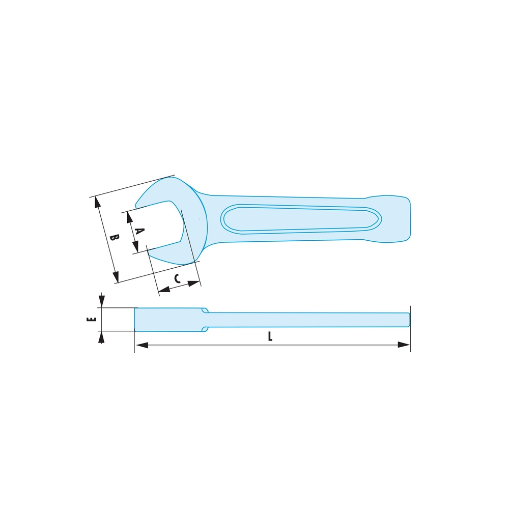 Clé à fourche à frapper métrique 24 mm antidéflagrant - FACOM - 49.24SR