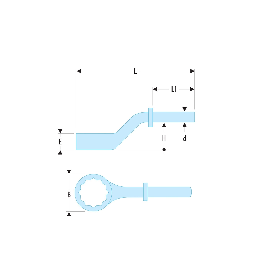 Clé polygonale contrecoude SLS - FACOM - 54A.32SLS
