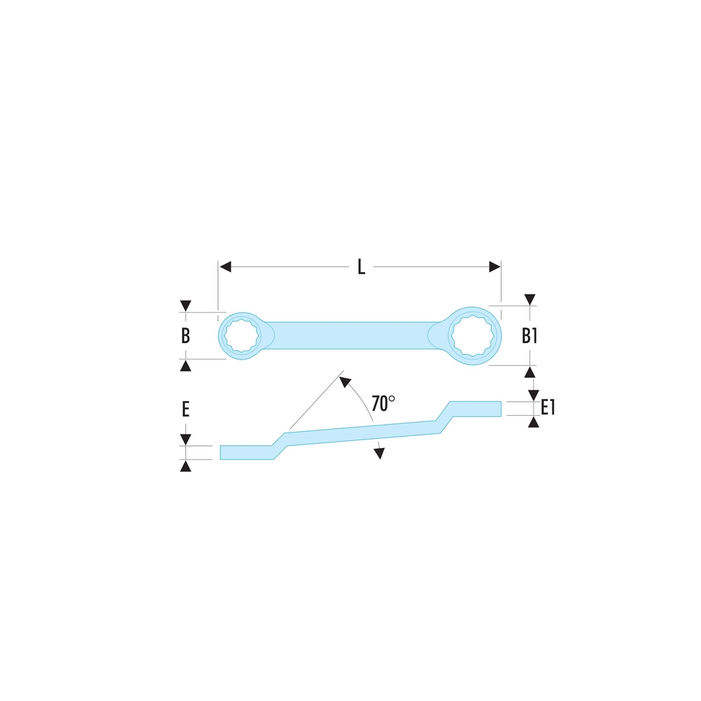 Clé contrecoudée 22x24 mm - FACOM - 55A.22X24