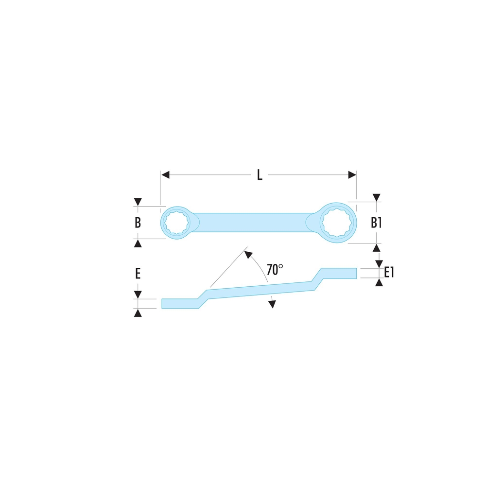 Clé contrecoudée 25x28 mm - FACOM - 55A.25X28