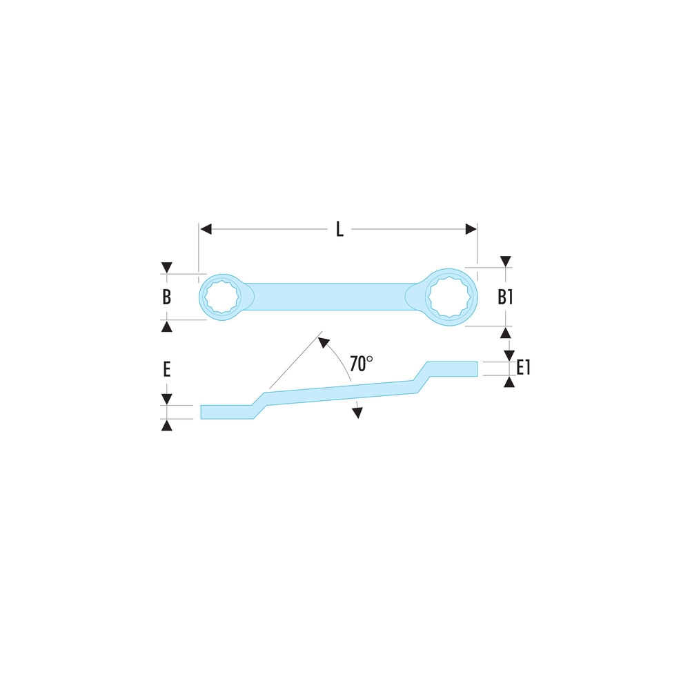 Clé contrecoudée 34x36 mm - FACOM - 55A.34X36