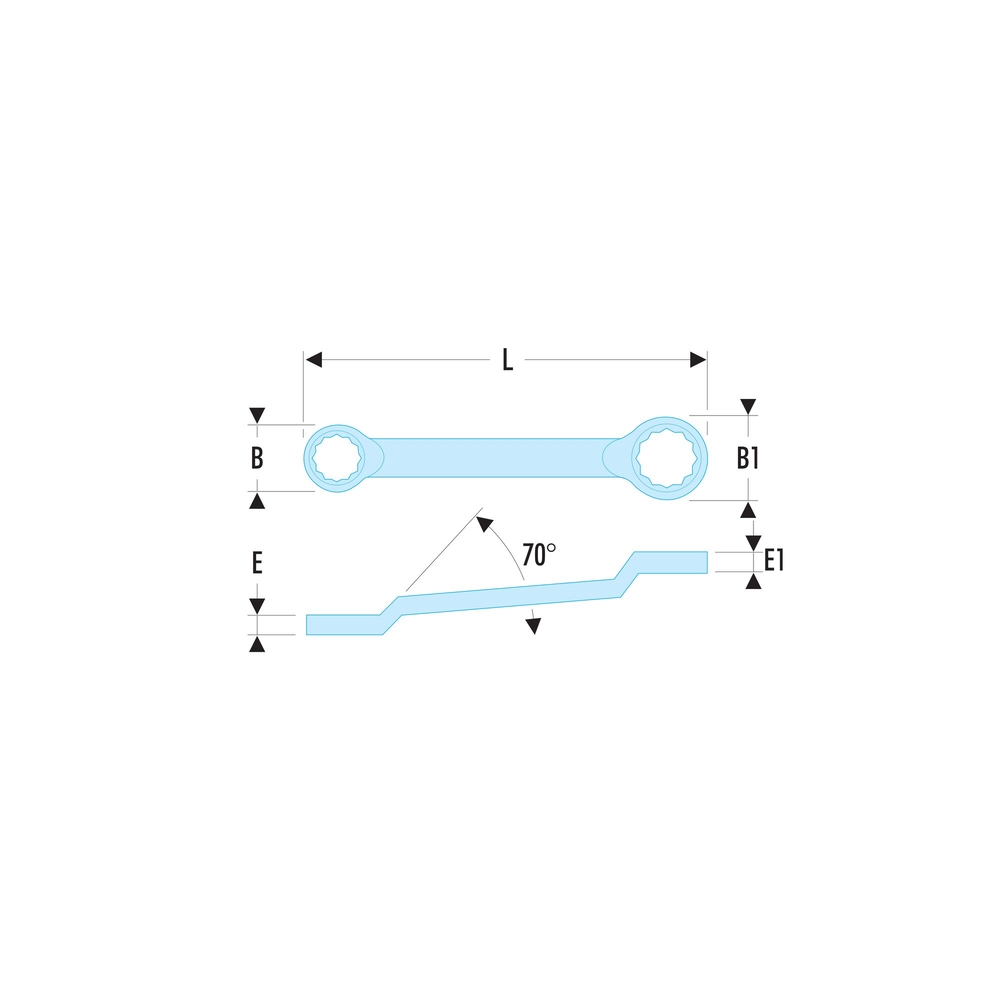 Clé polygonale contrecoudée en pouces 5/8