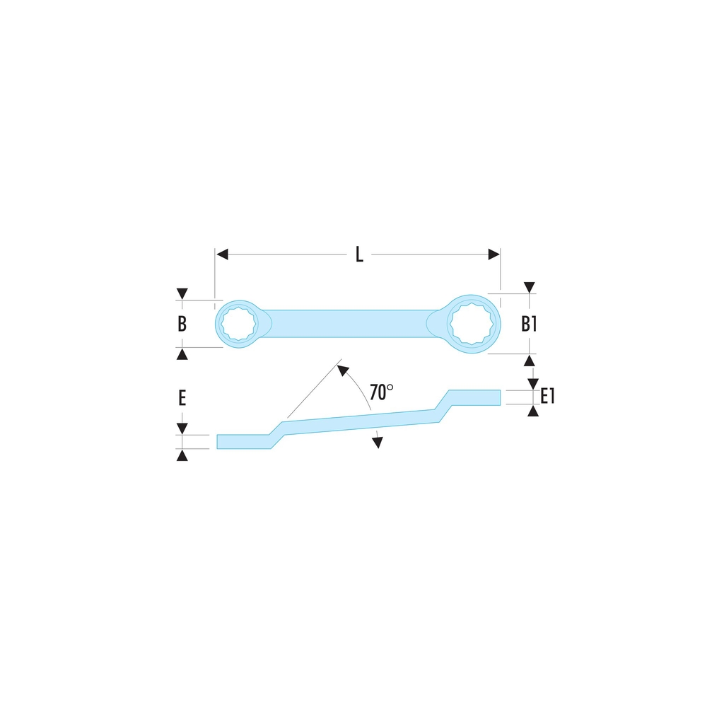 Clé polygonale contrecoudée 6x7 mm - Par 5 - FACOM - 55A.6X7