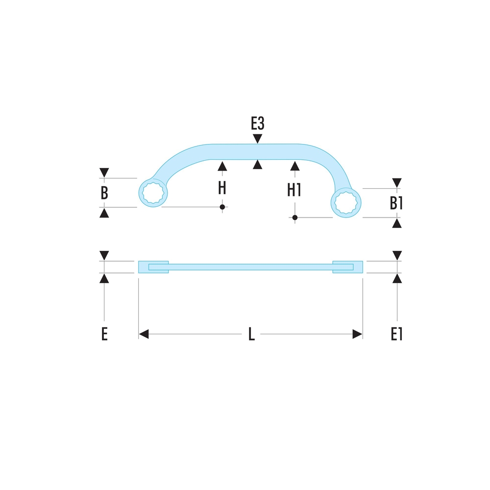 Clé polygonale demi-lune - FACOM - 57.10X12