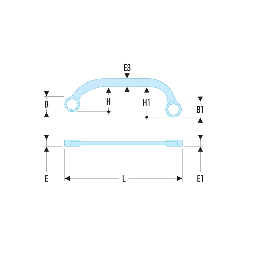 Clé polygonale demi-lune - FACOM - 57.11X13