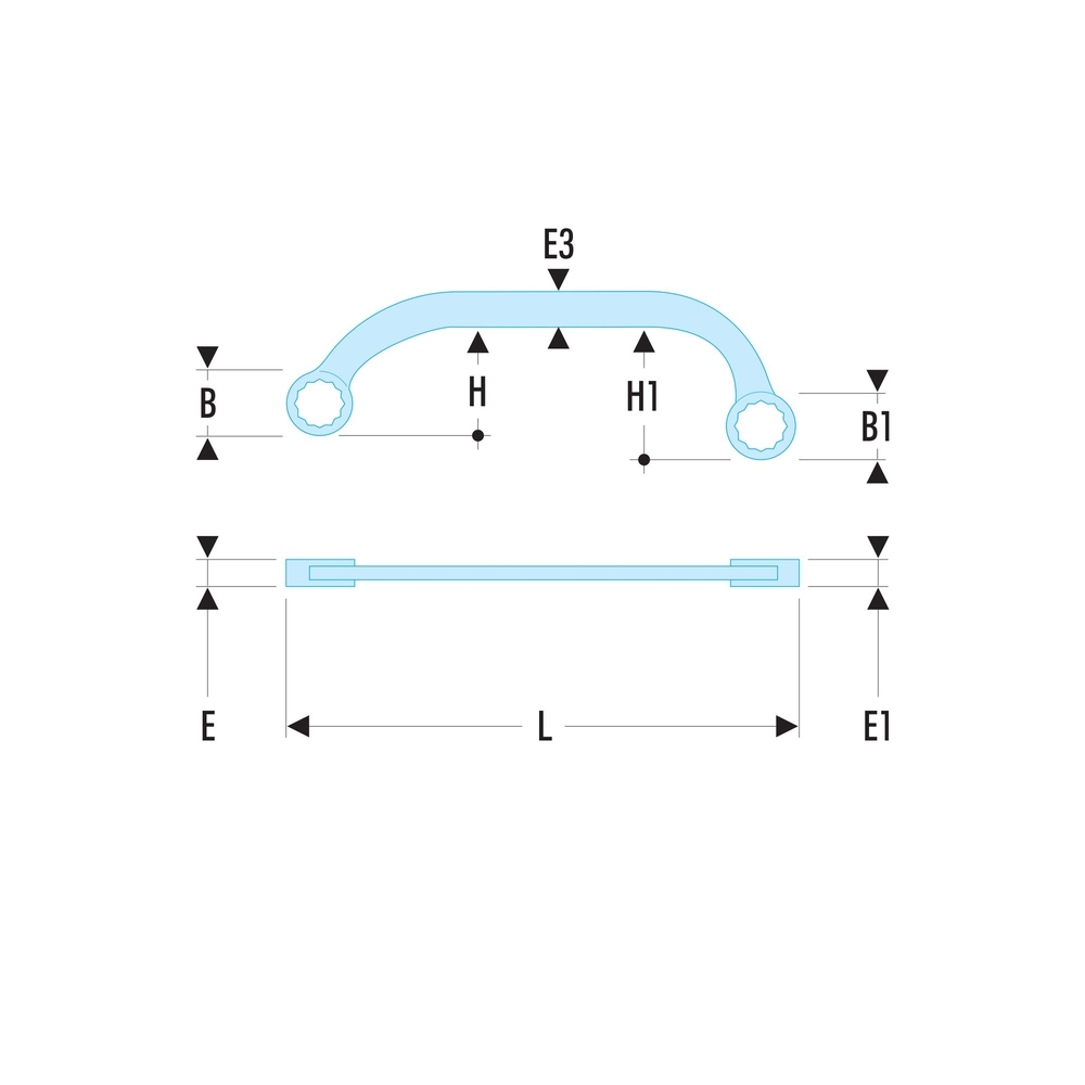 Clé polygonale demi-lune - FACOM - 57.14X17