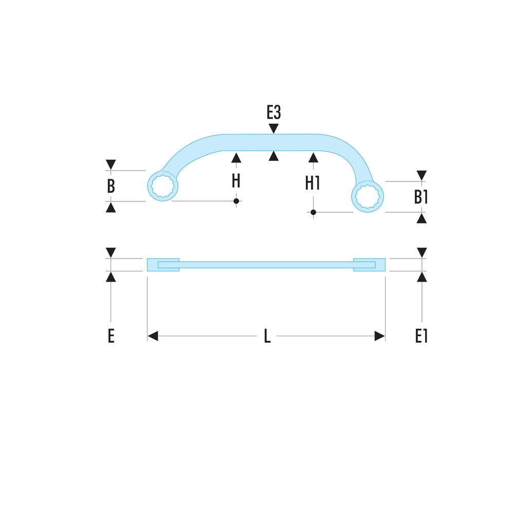 Clé polygonale demi-lune - FACOM - 57.15X17