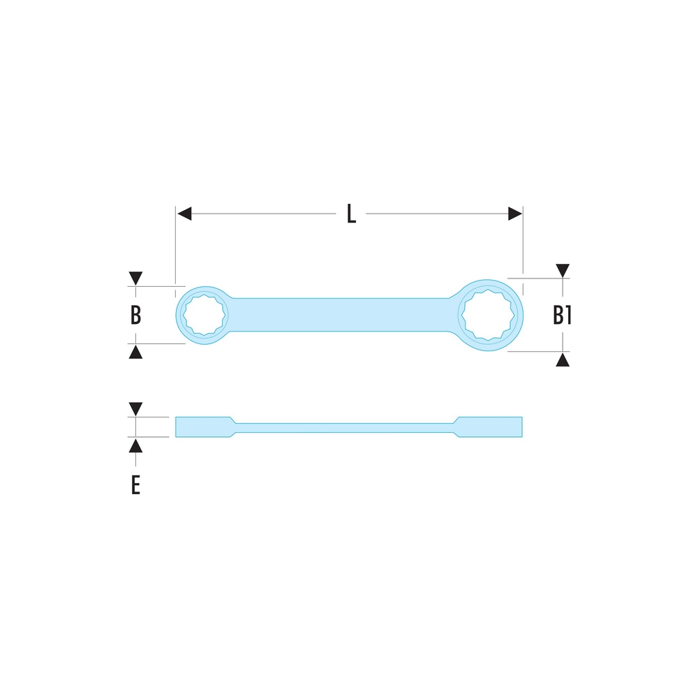 Clé polygonale droite métrique - FACOM - 59.22X24