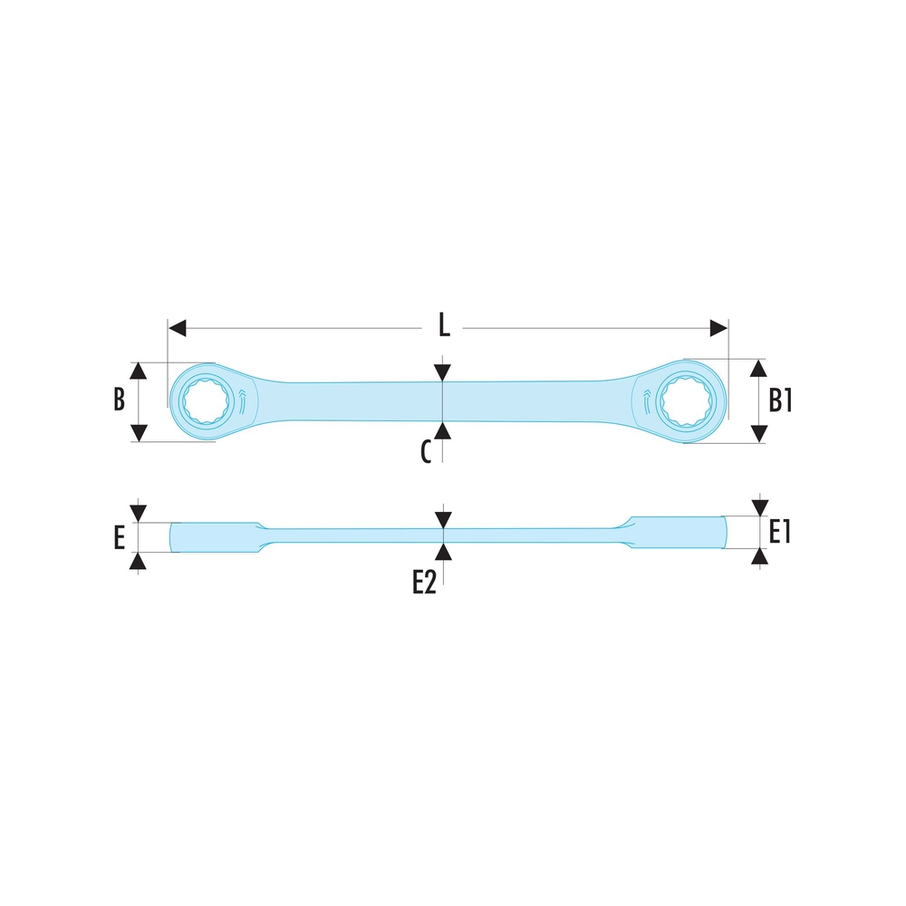 Clé à cliquet polygonale 1/4x5/16 - FACOM - 64.1/4X5/16