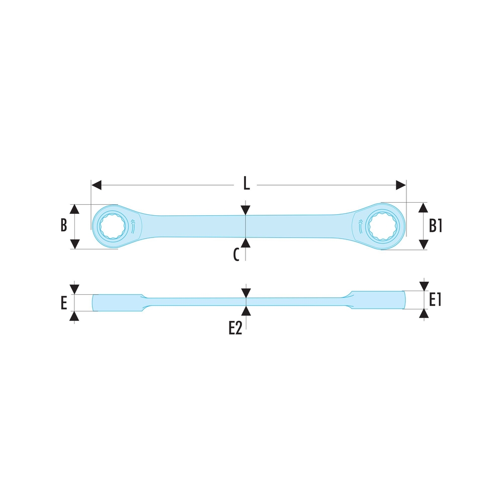 Clé à cliquet polygonale 16x18mm - FACOM - 64.16X18