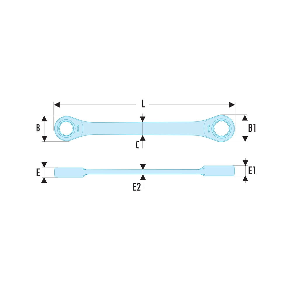 Clé à cliquet polygonale 3/4x13/16 - FACOM - 64.3/4X13/16