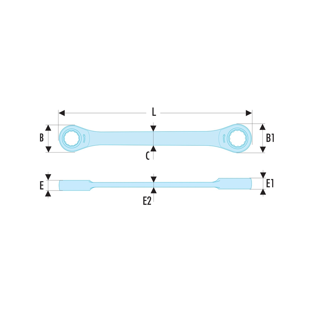 Clé à cliquet polygonale 5/8x11/16 - FACOM - 64.5/8X11/16