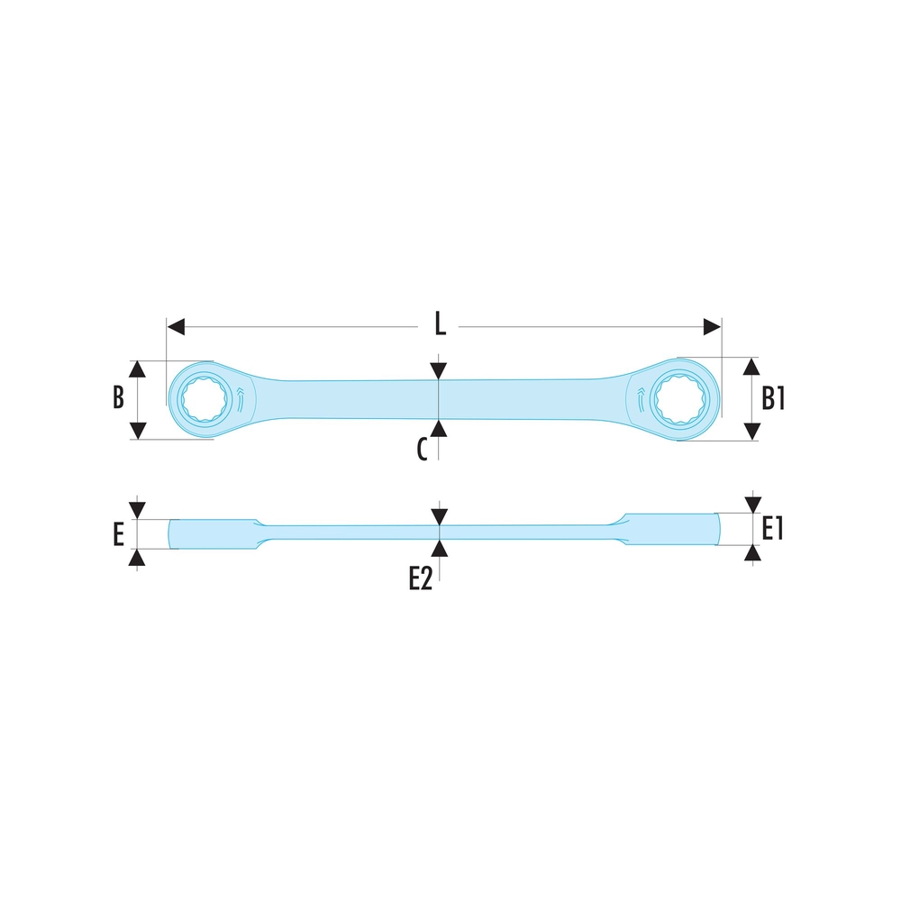 Clé cliquet oeil 15° 17x19 mm - FACOM - 65.17X19