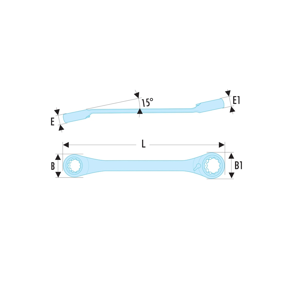 Clé cliquet oeil 15° - 3/4