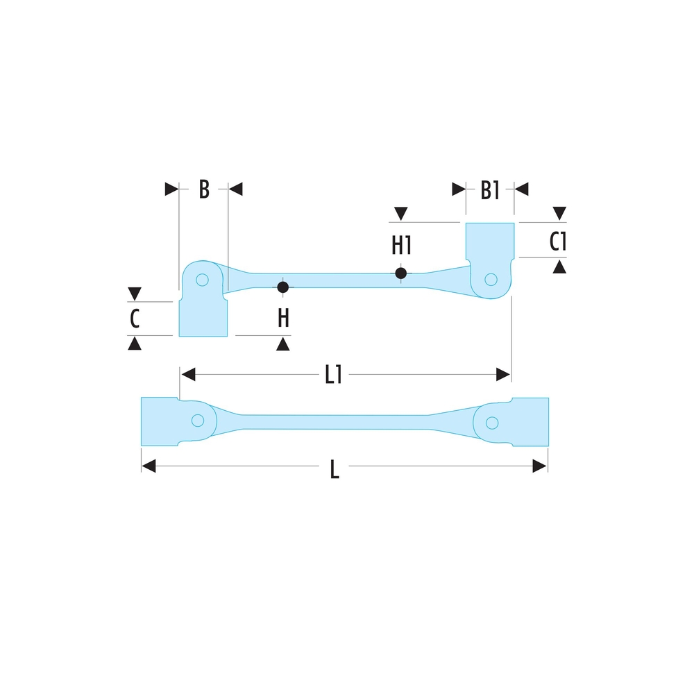 Clé à douilles articulées - FACOM - 66A.10X13