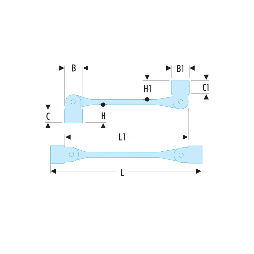 Clé à douilles articulées 18x19mm - FACOM - 66A.18X19