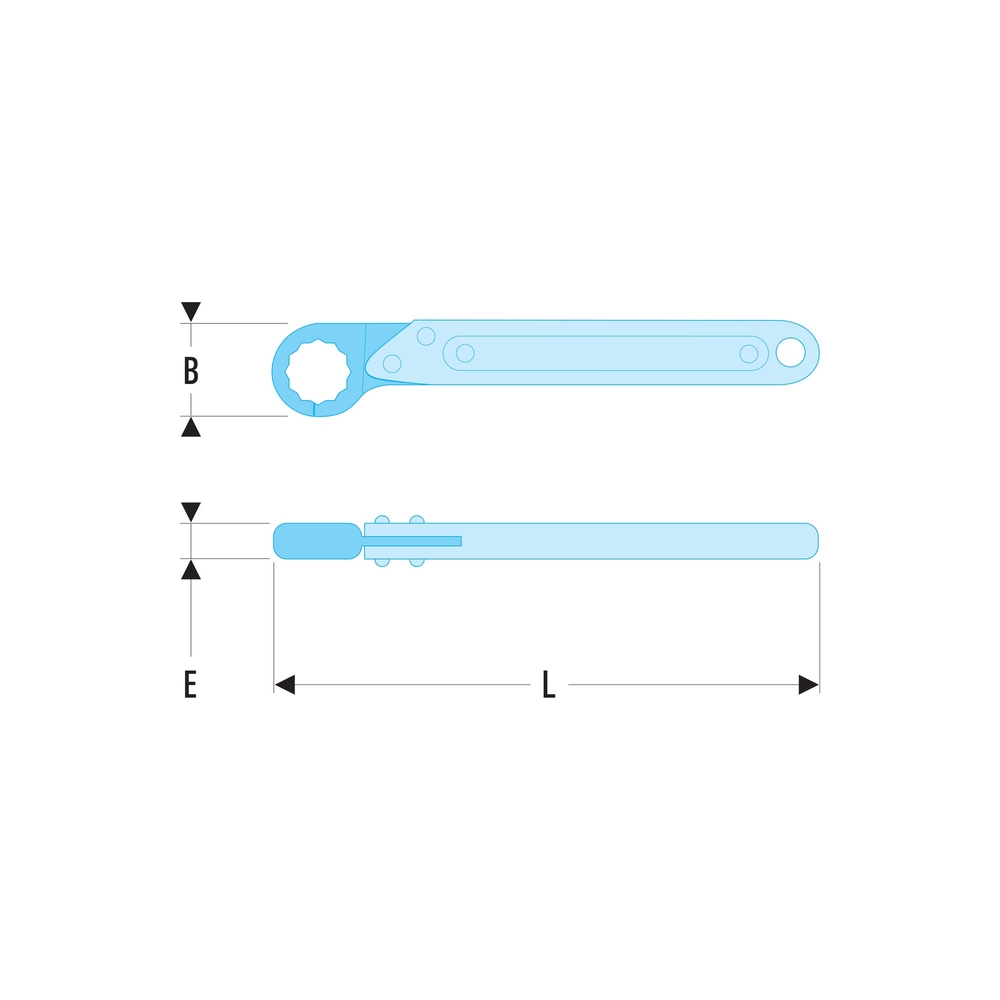 Clé à tuyauter à cliquet 12mm - FACOM - 70A.12