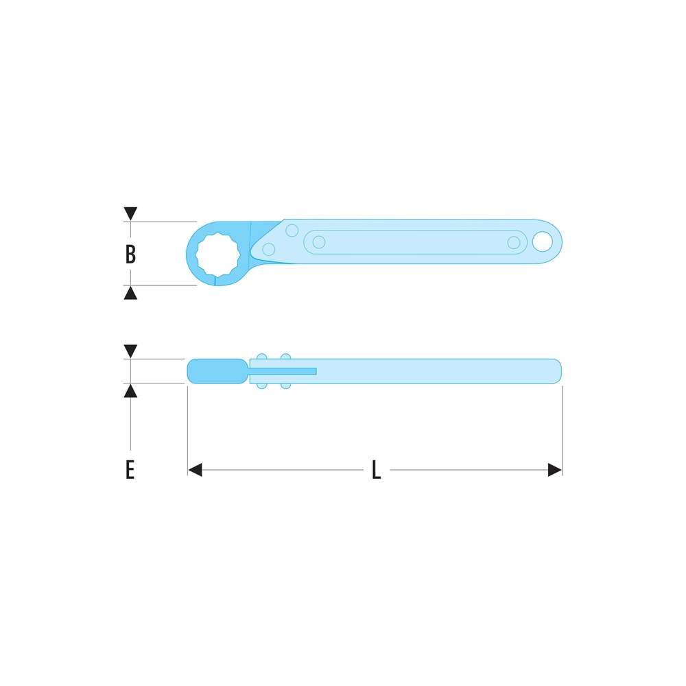 Clé à tuyauter à cliquet 16mm - FACOM - 70A.16