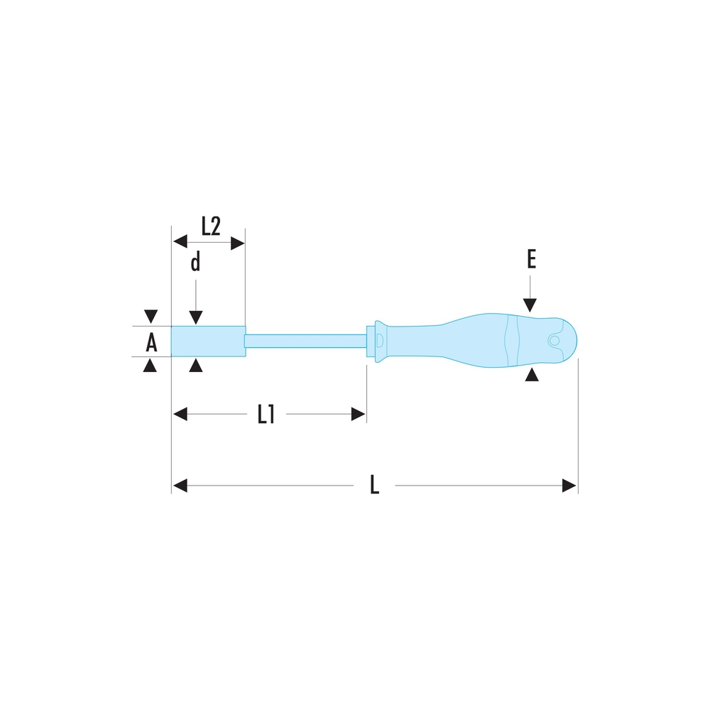 Clé à douilles forgée avec poignée tournevis métrique - FACOM - 74AT.10