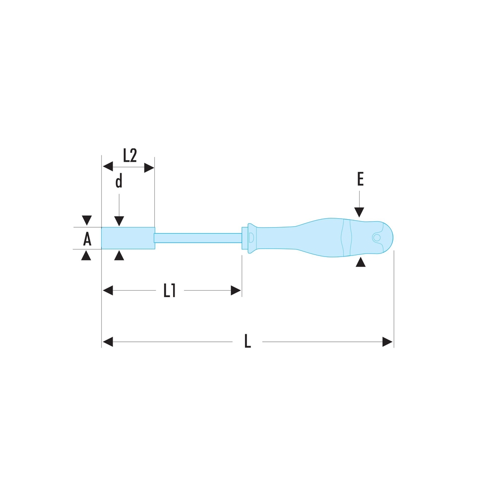 Clé à ouilles forgée avec poignée tournevis métrique 4mm - FACOM - 74AT.4
