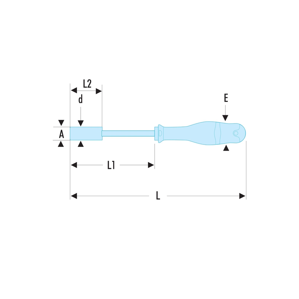 Clé à ouilles forgée avec poignée tournevis métrique 5mm - FACOM - 74AT.5