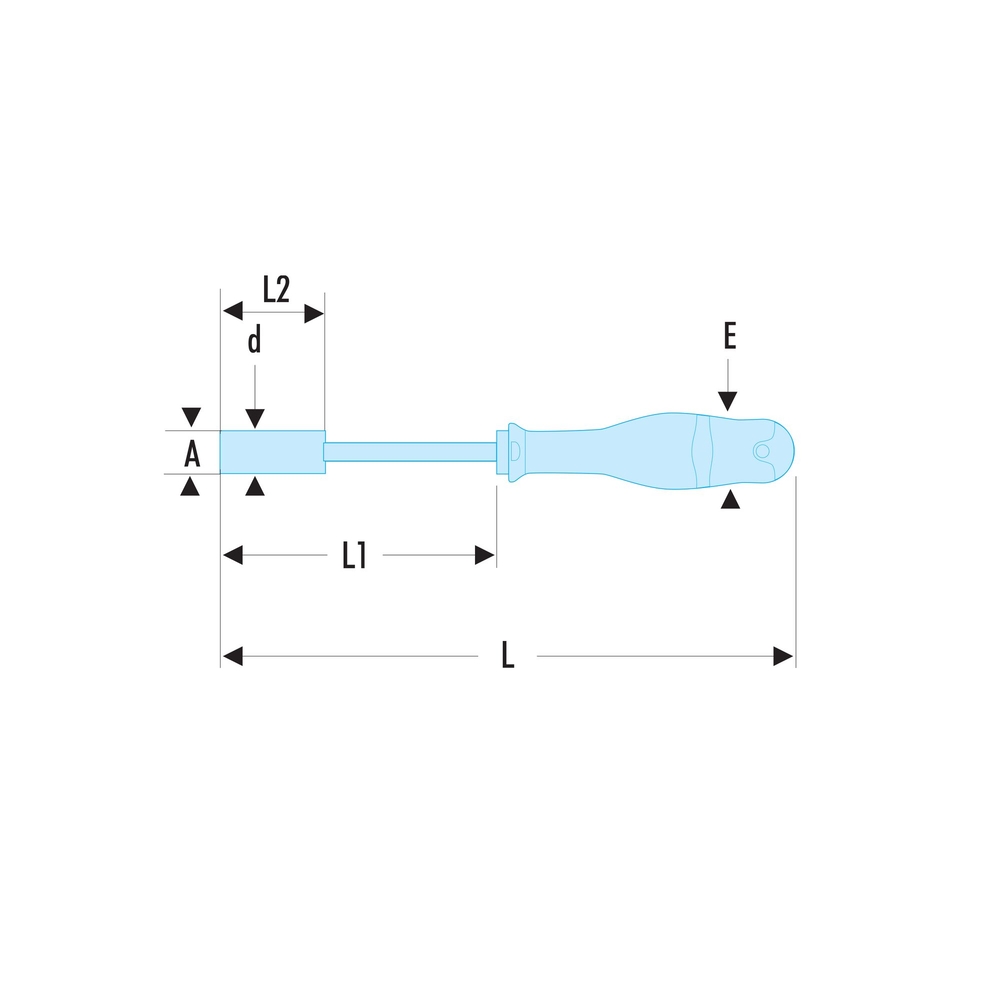 Clé à ouilles forgée avec poignée tournevis métrique 6mm - FACOM - 74AT.6