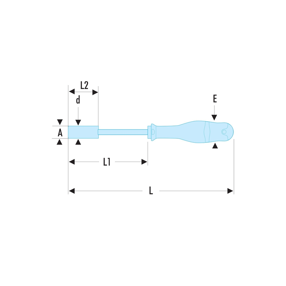 Clé à ouilles forgée avec poignée tournevis métrique 7mm - FACOM - 74AT.7