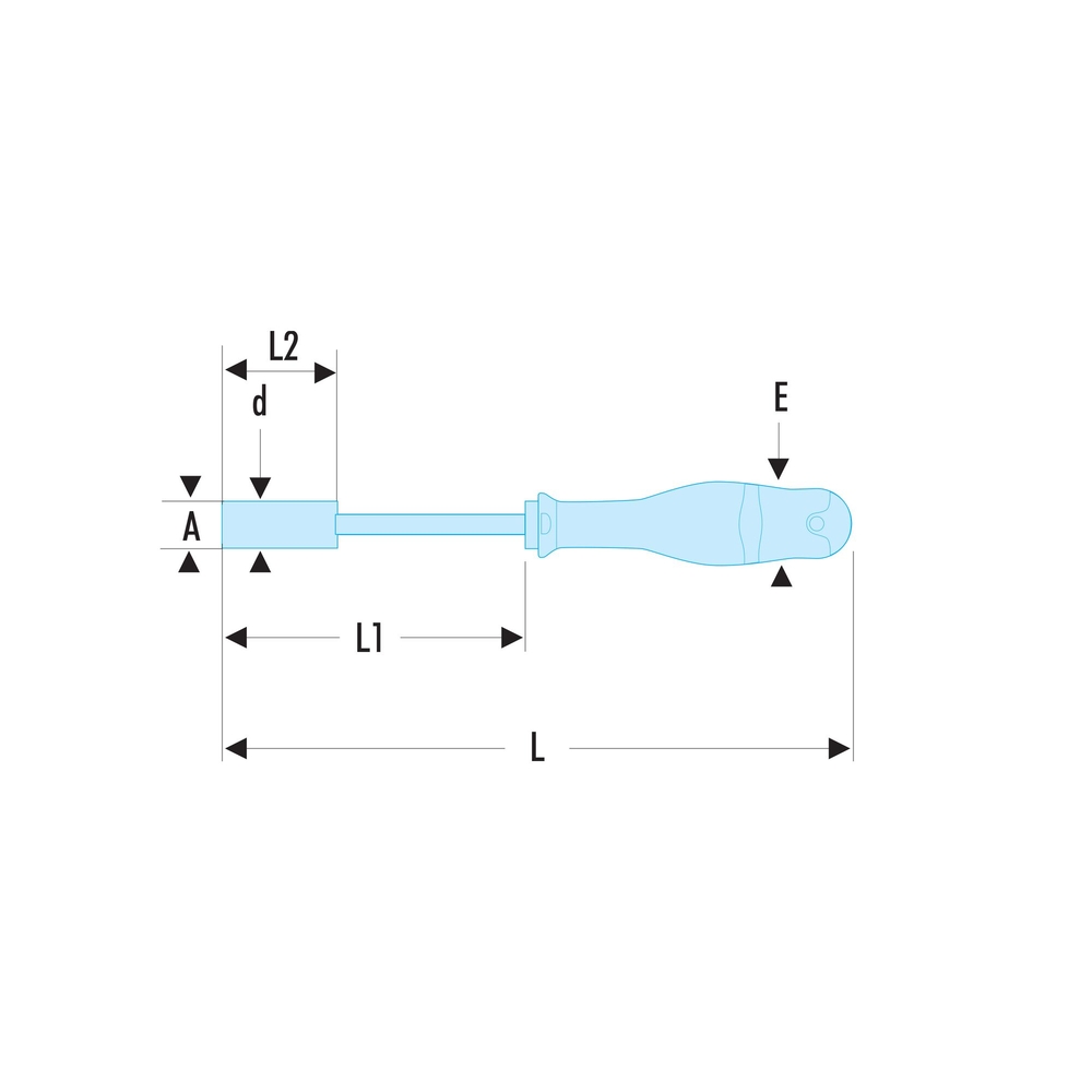 Clé à ouilles forgée avec poignée tournevis métrique 8mm - FACOM - 74AT.8
