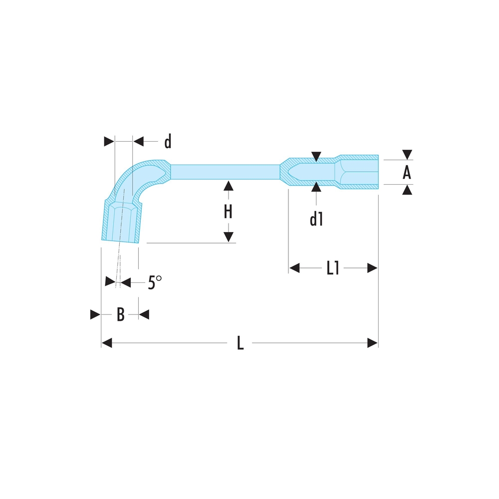 Clés à pipe 6x6 pans 13 - Par 10 - FACOM - 75.13