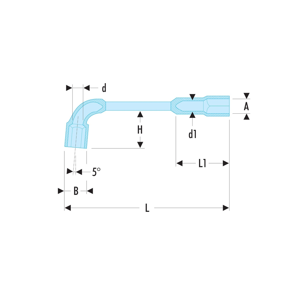 Clés à pipe 6x6 pans 15 - Par 10 - FACOM - 75.15