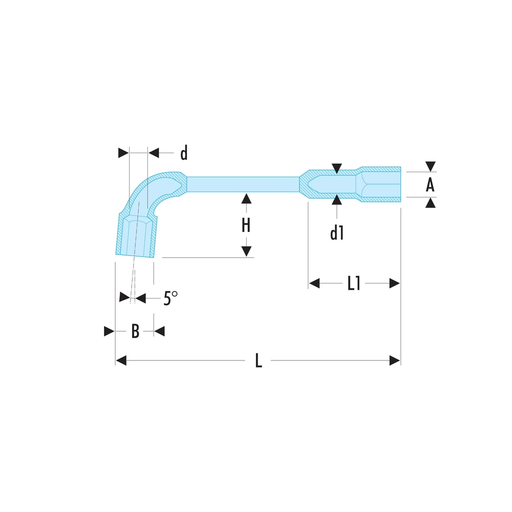 Clés à pipe 6x6 pans 24 mm - Par 5 - FACOM - 75.24