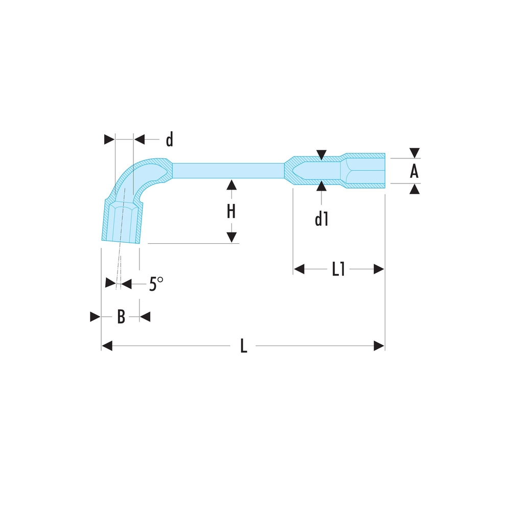 Clés à pipe 6x6 pans 26 mm - Par 5 - FACOM - 75.26