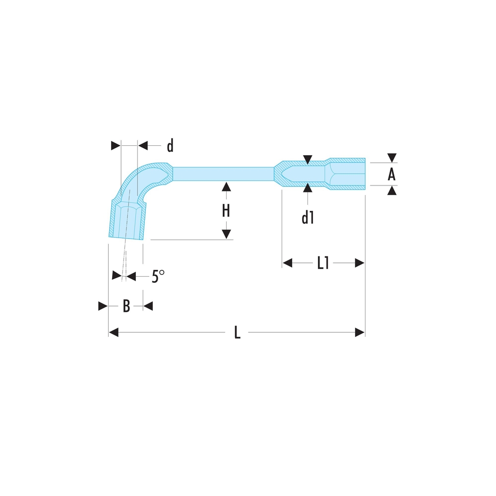 Clés à pipe 6x6 pans 32 mm - Par 5 - FACOM - 75.32
