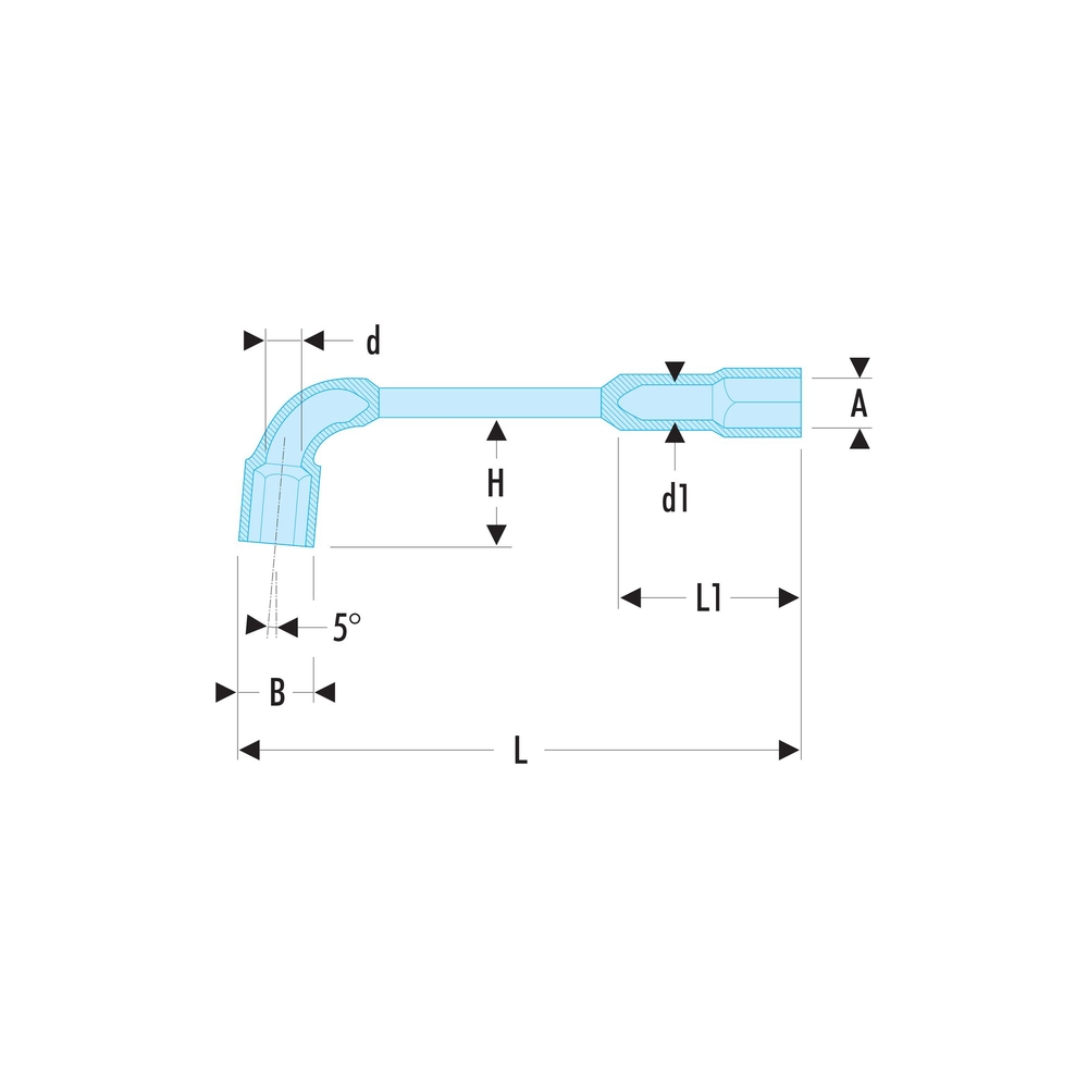 Clés à pipe 6x6 pans 5/16' - FACOM - 75.5/16