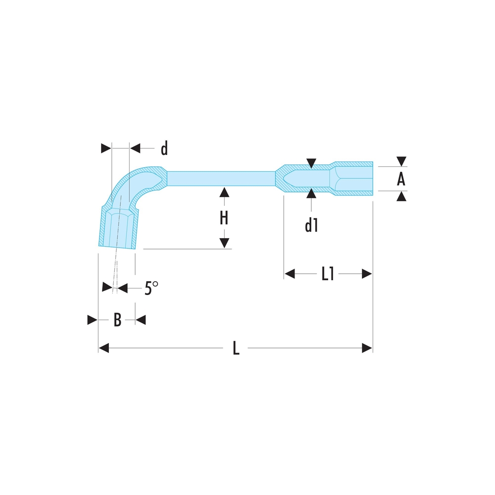 Clés à pipe 6x6 pans 9/16' - FACOM - 75.9/16