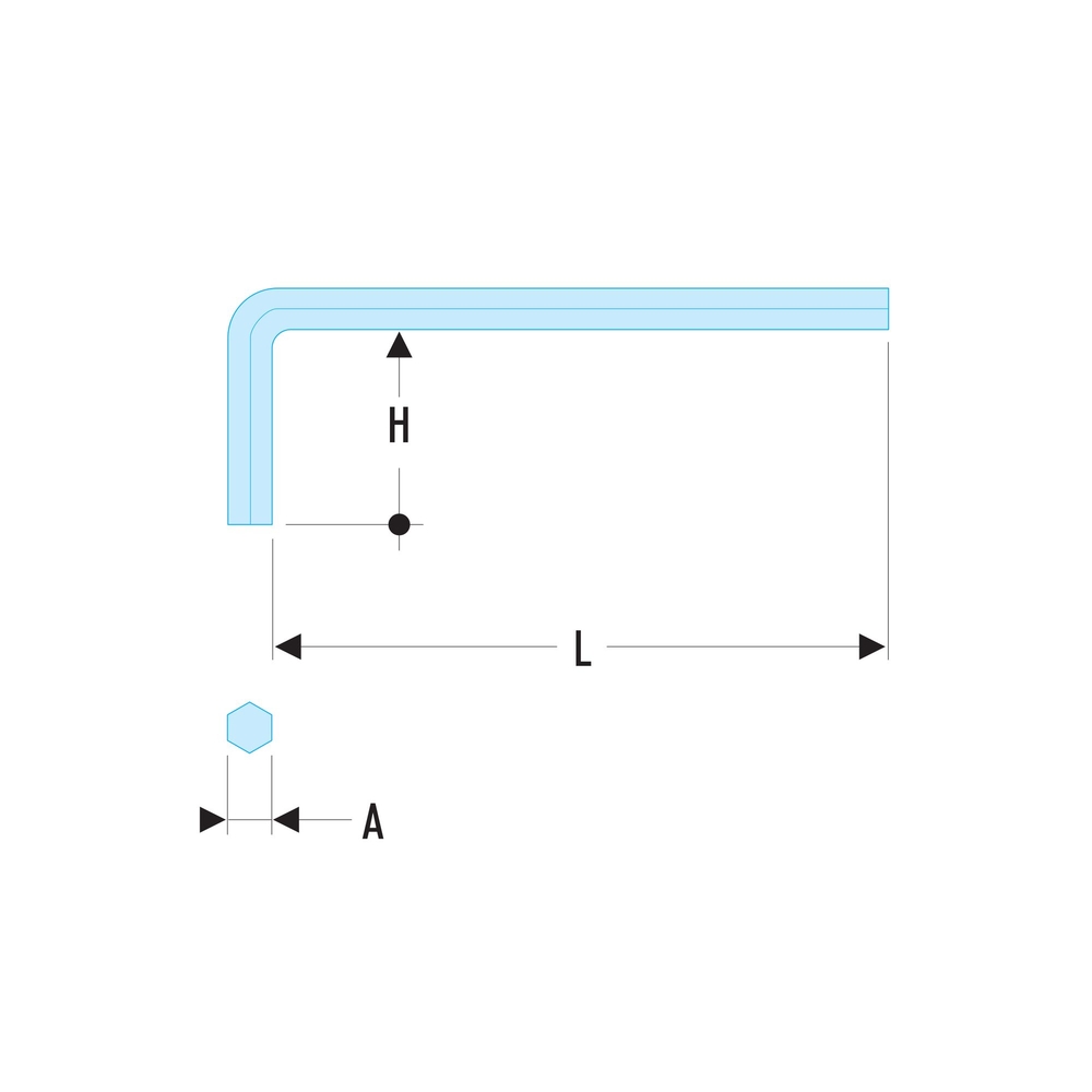 Clé mâle hexagonale longue en pouces 1/16 - Par 5 - FACOM - 83H.1/16
