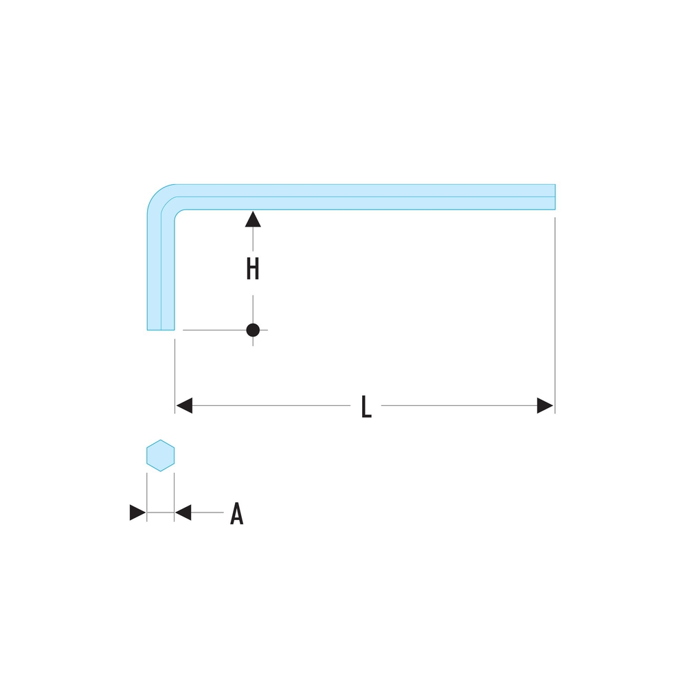 Clé mâle hexagonale longue métrique 16 mm - FACOM - 83H.16