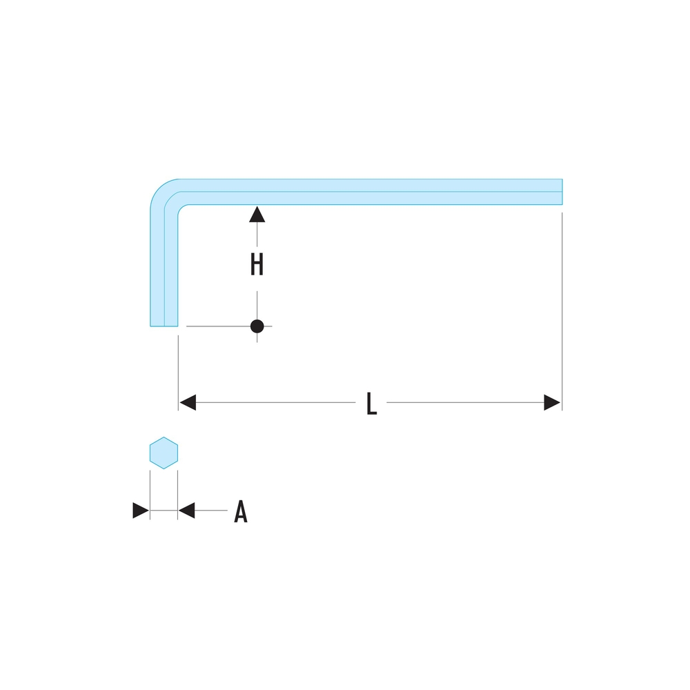 Clé mâle hexagonale longue métrique 4mm - Par 10 - FACOM - 83H.4