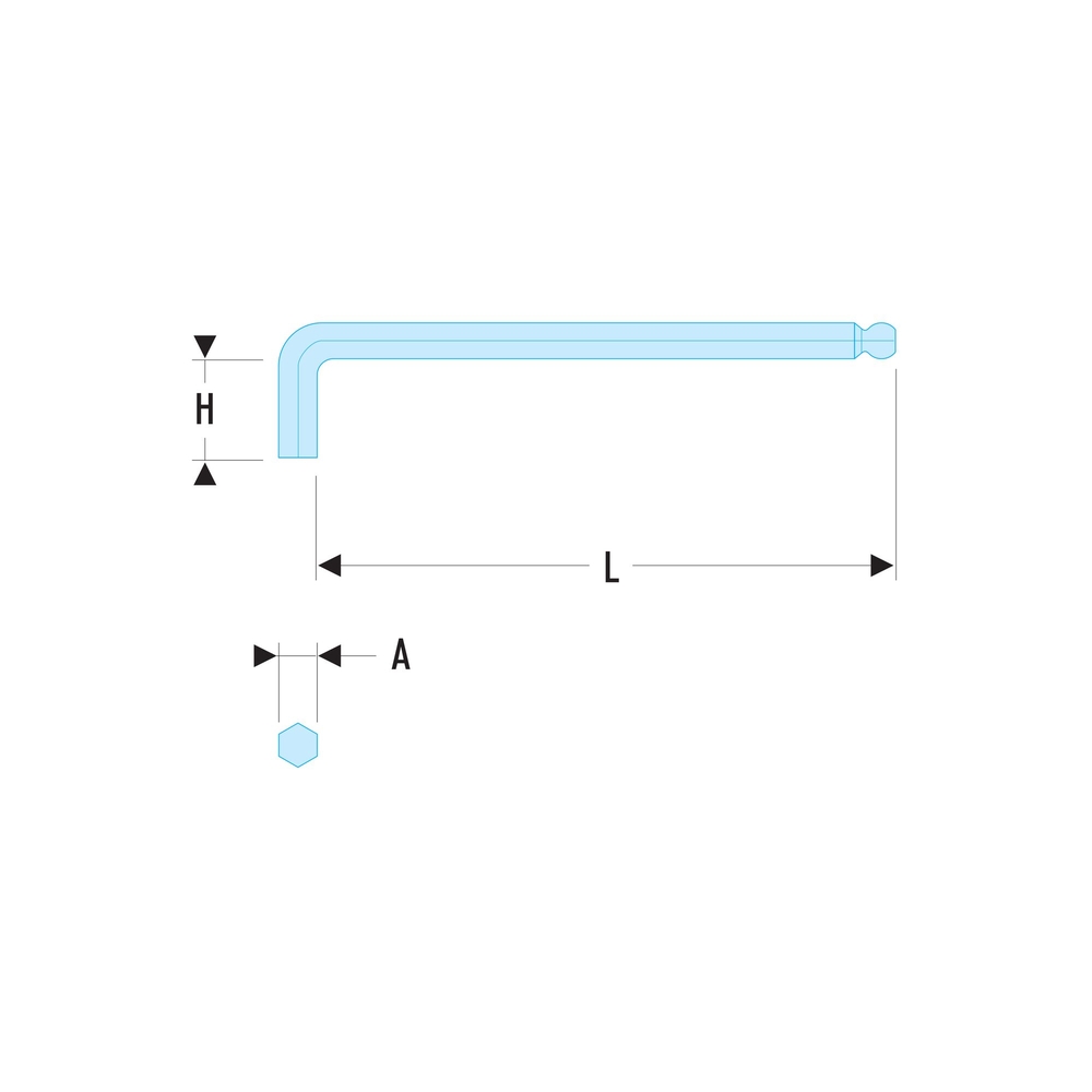 Clé mâle extra-longue tête sphérique 10 mm - FACOM - 83S.10L